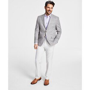 LAUREN RALPH LAUREN Men's Classic-Fit UltraFlex Stretch Grey Plaid Sport Coat